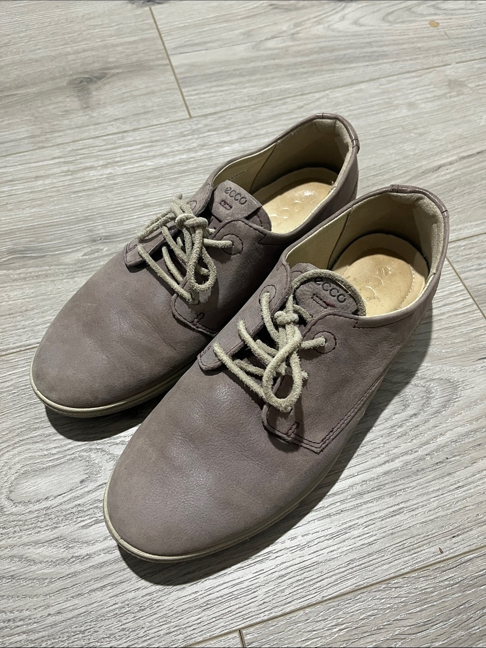 Ecco Women's Suede Lace-Up Loafers in Violet Gray